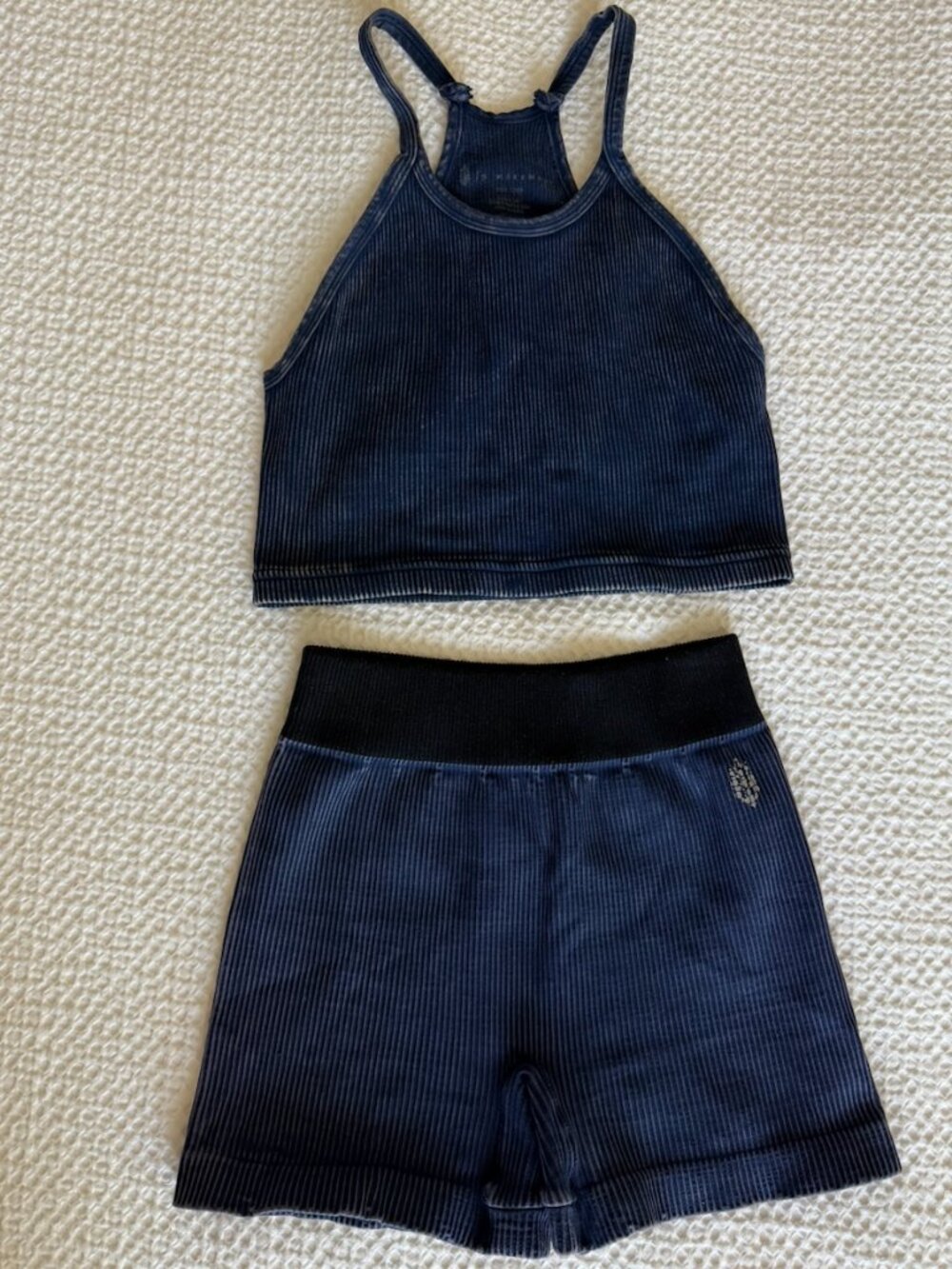 Free People Ribbed High Neck Tank + Shorts